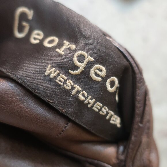 Womens Georgeou Westchester Brown Fur Lined Leather Vintage Midi Coat 40 US/M - Picture 10 of 16